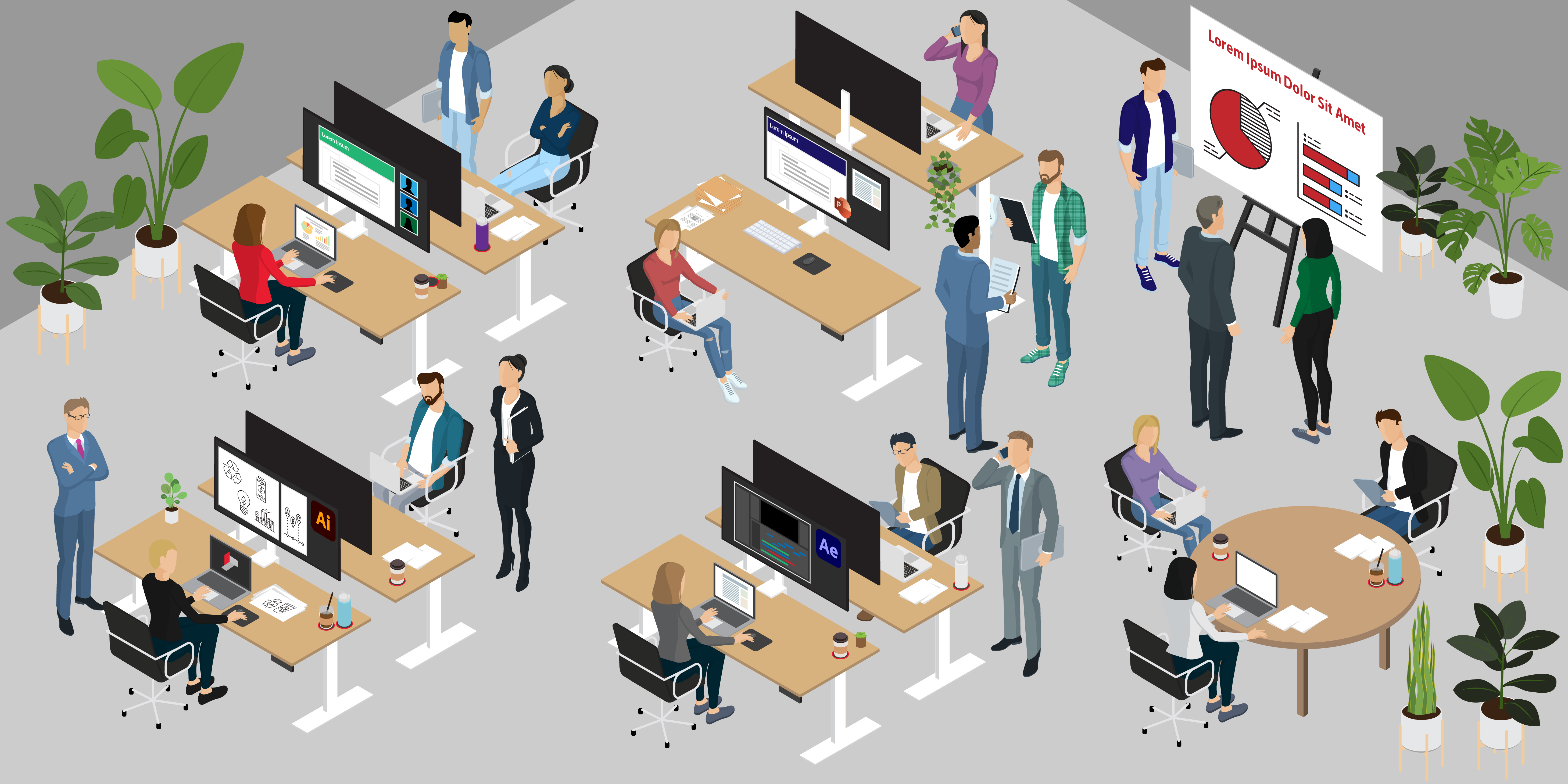 Artist 2D depiction of Impact office